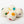 Load image into Gallery viewer, Bee Dandy white dryer balls with rainbow polka-dots in set of 4
