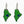 Load image into Gallery viewer, Blueberry Bay Jewelry green state of Maine copper enameled earrings hang from sterling silver ear wires and each one has a small blue heart design on the coast

