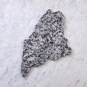 A&E Stoneworks Maine shaped granite stone cheeseboard