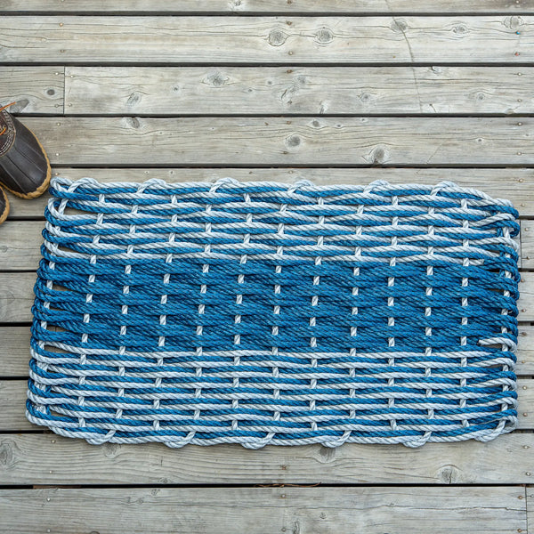 Lobster Rope Doormat, Made in Maine Rope Door Mat, Navy, Teal