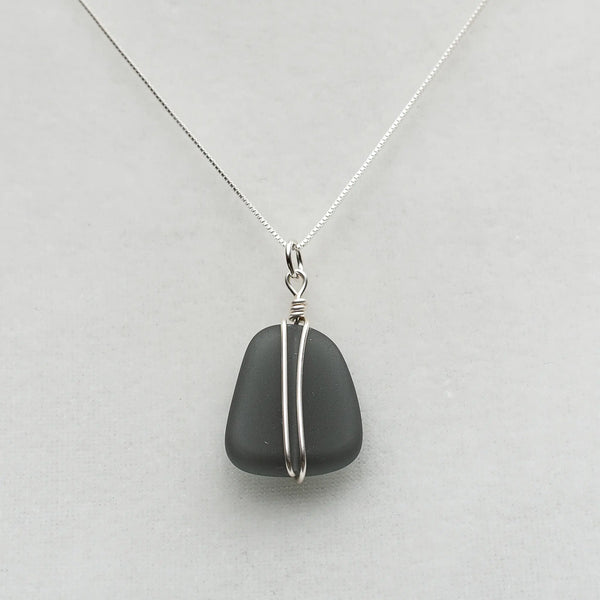 Cultured Sea Glass Silver-Wrapped Necklaces